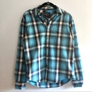 American Eagle | Blue & White PlaidButton-Down